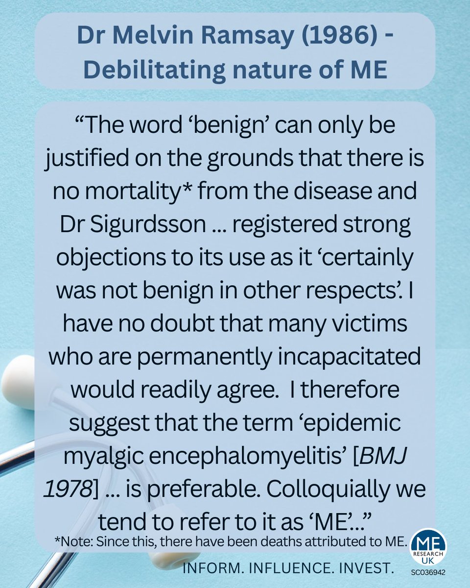 MEResearchUK's tweet image. In 1986, Dr Melvin Ramsay, a British physician renowned for his advocacy on ME, published a book documenting cases of ME following various confirmed or suspected infectious outbreaks, including the notable 1955 Royal Free Hospital outbreak.
Read quotes: bit.ly/Ramsay86RoyalF…