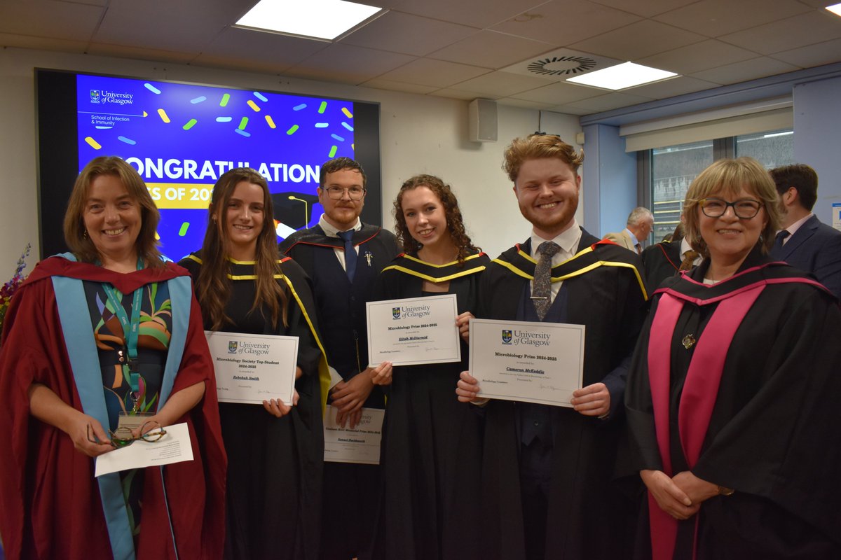 UofGSii's tweet image. 🎓 | Everyone at @UofGSii sends our warmest congratulations to our Class of 2025 on their recent graduation.
Our Microbiology, Immunology, and Infection Biology cohorts graduated at a ceremony on Friday, 4 July, and enjoyed a reception in the SGDB beforehand.
#UofGGrad2025