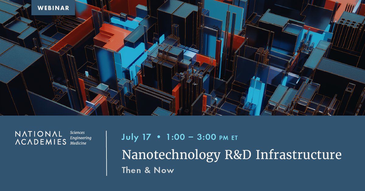 theNASEM's tweet image. The National Nanotechnology Initiative supports critical #nanotechnology research across the U.S., from #QuantumComputing to #biomedicine.
Join us July 17 to explore emerging opportunities and future needs for #nanotechnology R&D infrastructure: ow.ly/1ZbN50WnRsN