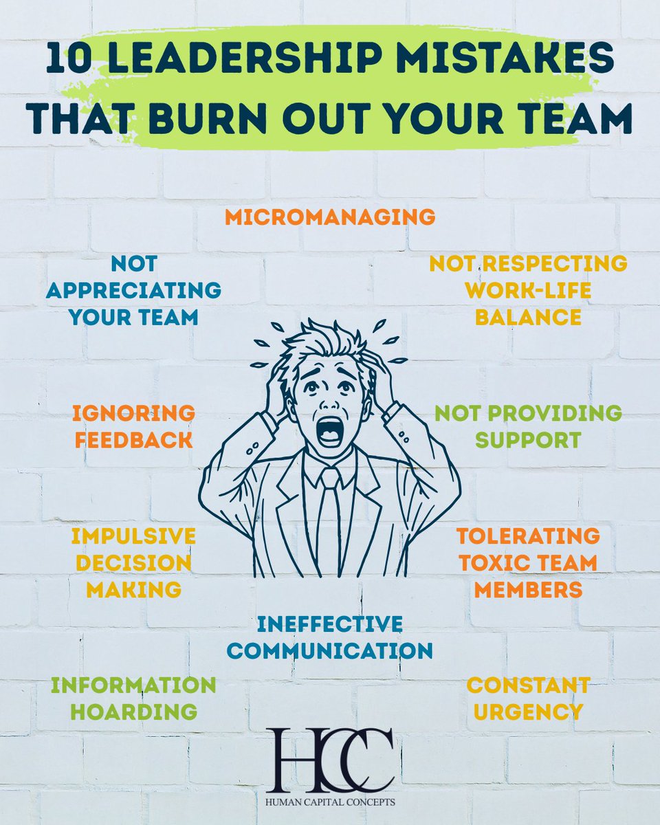 HCCHR3's tweet photo. 🚨 Leadership Mistakes Can Burn Out Your Team! 🚨 Micromanagement and ignoring feedback lead to burnout. Embrace trust and communication! 💪 What challenges do you see in leadership? ⬇️ #PEO #HCC #HRSolutions #HRManagement #HRConsulting #Leadership #TeamBurnout https://t.co/2sI8S1im9B