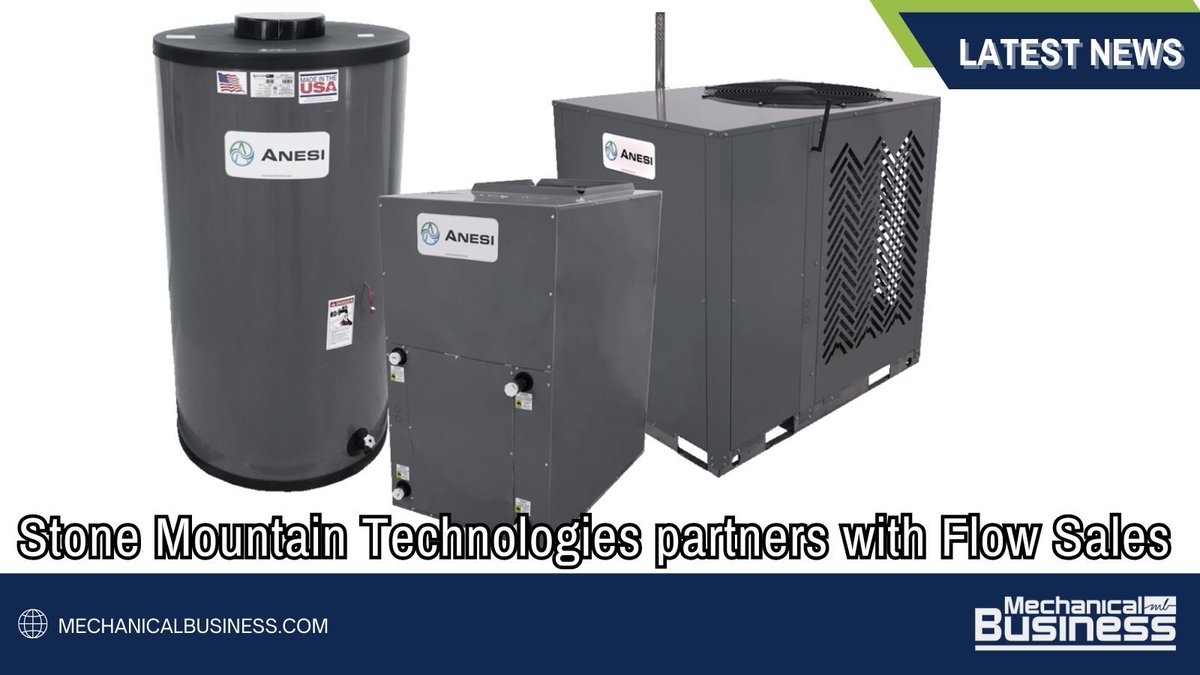 MechBusiness's tweet image. The partnership will expand the reach and support of Stone Mountain’s Anesi line of products across central Canada, including its flagship gas absorption heat pump. 
.
.
.
Click on the link for more details: mechanicalbusiness.com/2025/07/08/sto… 
#StoneMountainTech #Anesi #heatpumps #FlowSales
