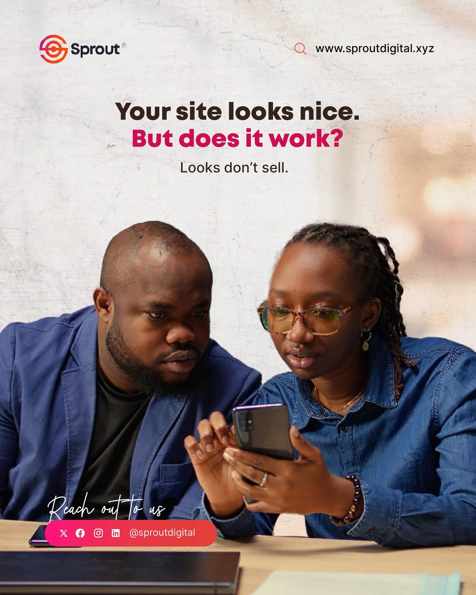 Your site looks nice.
But does it work? 
Looks don’t sell strategy does.
Let’s build a site that converts. 

🔗 sproutdigital.xyz
@sproutdigital

#WebDesign #DigitalMarketing #ConversionStrategy #UXDesign #LooksDontSell #SproutDigital #SmallBusinessTips