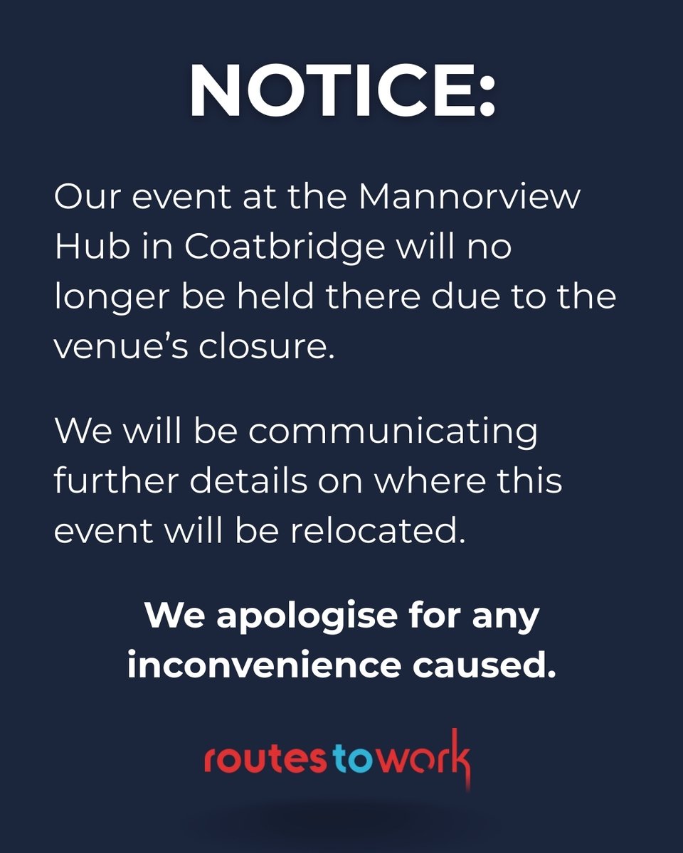 *NOTICE*

Our event at the Mannorview Hub in Coatbridge will no longer be held there due to the venue’s closure.

We will be communicating further details on where this event will be relocated.

We apologise for any inconvenience caused.