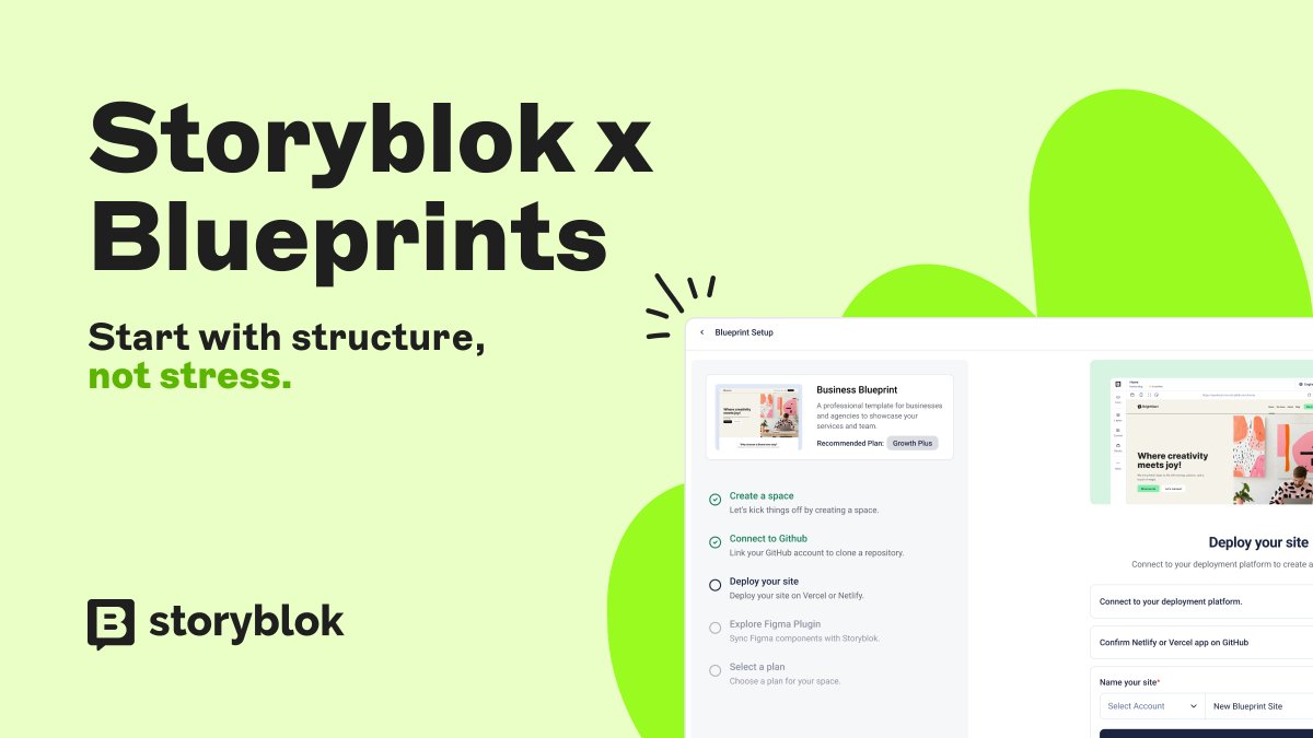 RicLeP's tweet image. I love the new @Storyblok #Blueprints! I can just jump in and start building stuff and play around with frameworks I never had time to learn to set up before!
storyblok.com/lp/blueprints