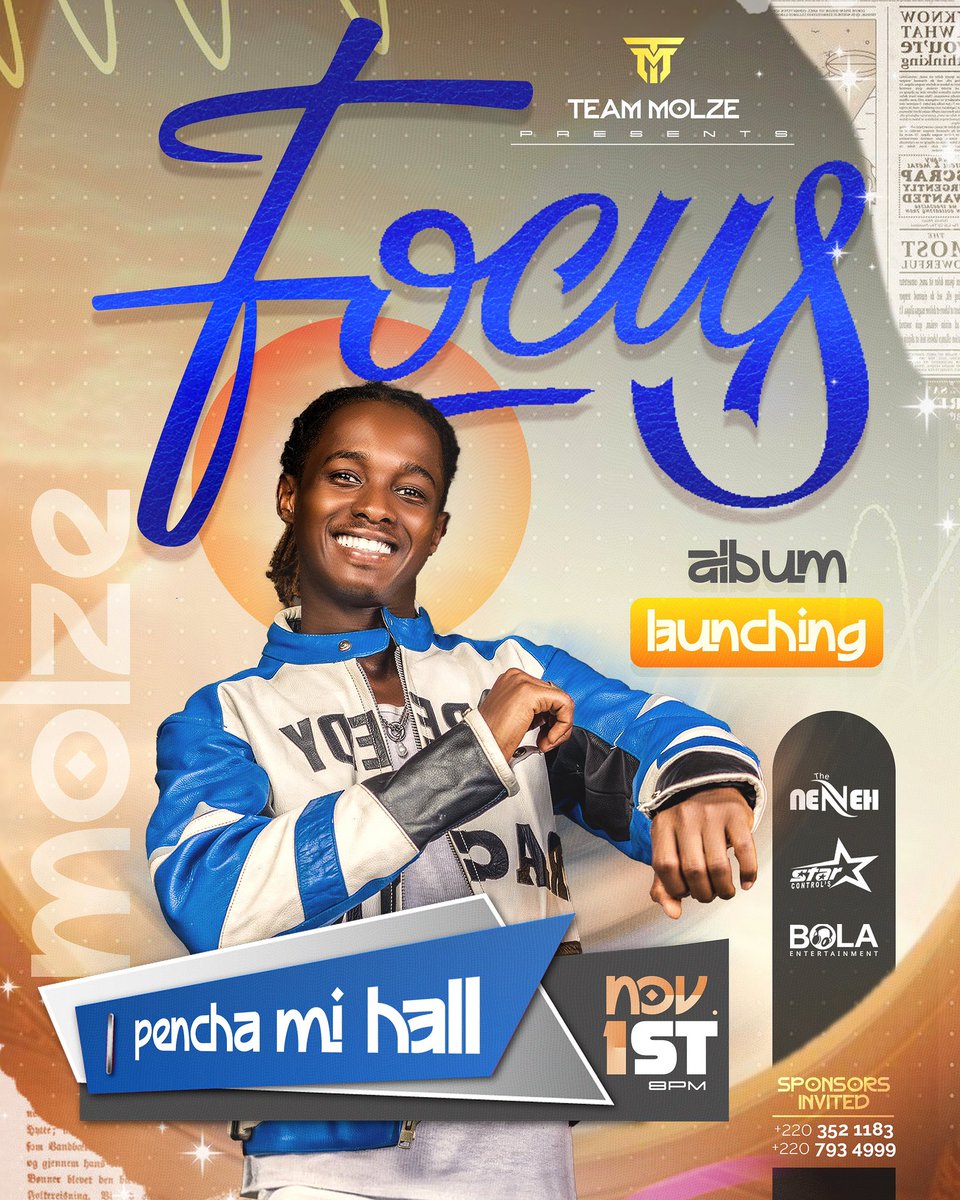 The Countdown Begins⏳
Focus is not just an album Concert—it’s a masterpiece . 

On November 1st, all roads lead to Pencha Mi Hall

The energy will be unmatched. 

Molze is ready are you?

Mark The Date NOVEMBER 1st 

@Pencha Mi Hall🔥