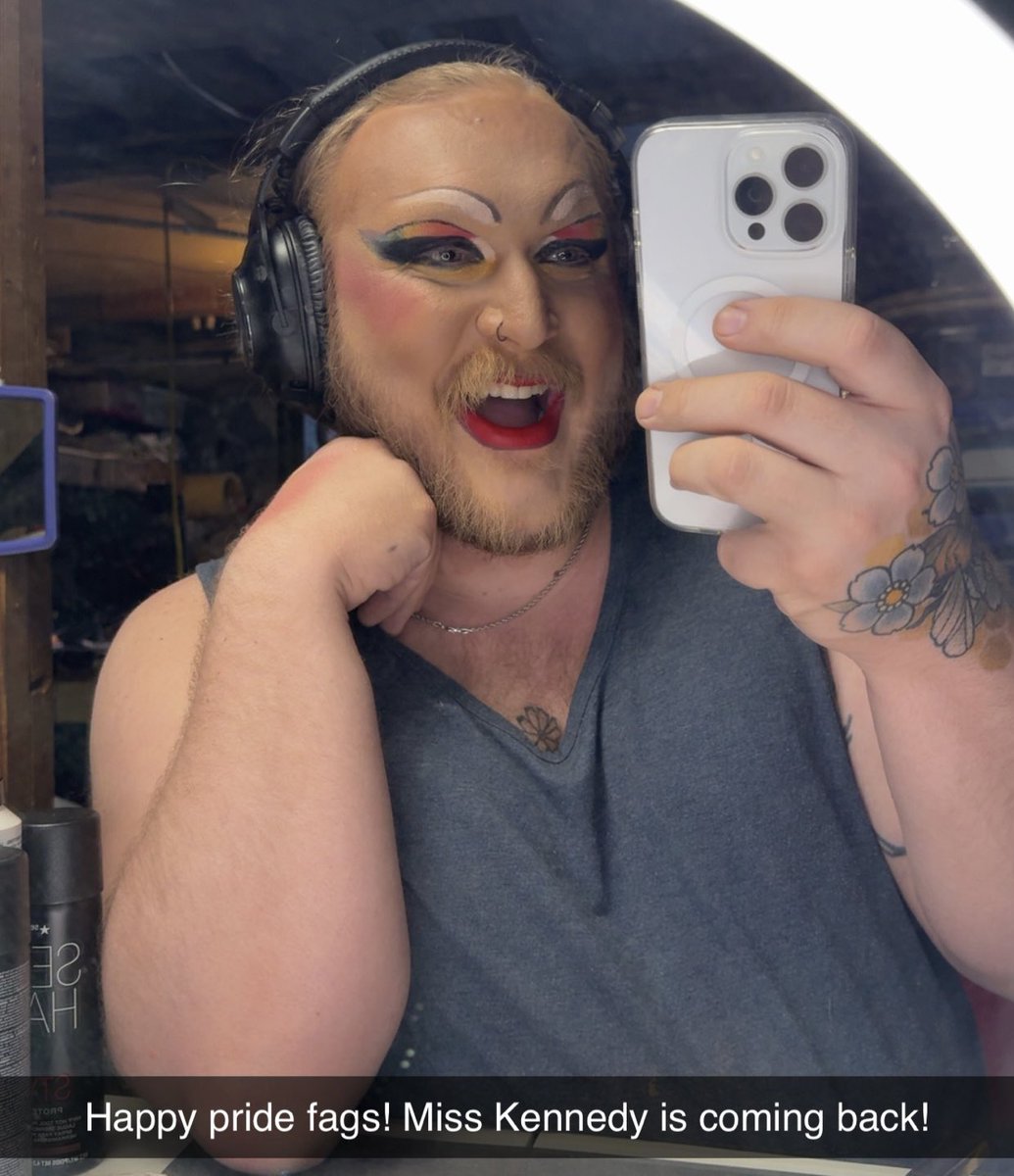 Active queer suppression is alive and well.. been posting videos about my drag recently and just had a conversation with my father asking me to stop posting about it because “it makes us uncomfortable” … anyway I’m hot, and remember to support queer arts 😘