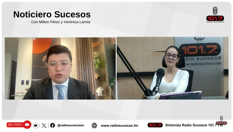 Radio Sucesos Ecuador (@radiosucesosec) on Twitter photo 🔴 #NoticieroSucesos con <a href="/verocha16/">Vero Larrea</a>
🎙️ André Benavides (<a href="/AndreBenavidesM/">André Benavides</a>), abogado constitucionalista, cuestionó la efectividad de endurecer penas como mecanismo para reducir el delito.
🗣️ “Endurecer las penas no garantiza que no se cometan delitos. En Ecuador, históricamente 🔴 #NoticieroSucesos con <a href="/verocha16/">Vero Larrea</a>
🎙️ André Benavides (<a href="/AndreBenavidesM/">André Benavides</a>), abogado constitucionalista, cuestionó la efectividad de endurecer penas como mecanismo para reducir el delito.
🗣️ “Endurecer las penas no garantiza que no se cometan delitos. En Ecuador, históricamente