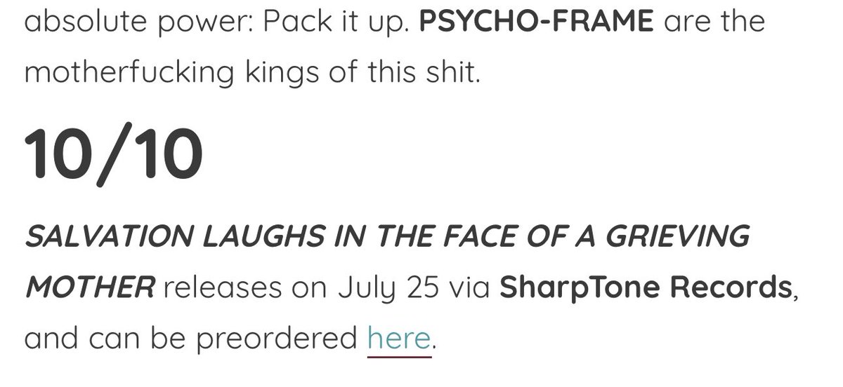 Read the review.
Drop your reviews.

SALVATION comes July 25th.
We also start tour with <a href="/BoundariesCT/">Boundaries</a> , <a href="/STYGoc/">Stick To Your Guns</a> , and Gates to Hell the same day.