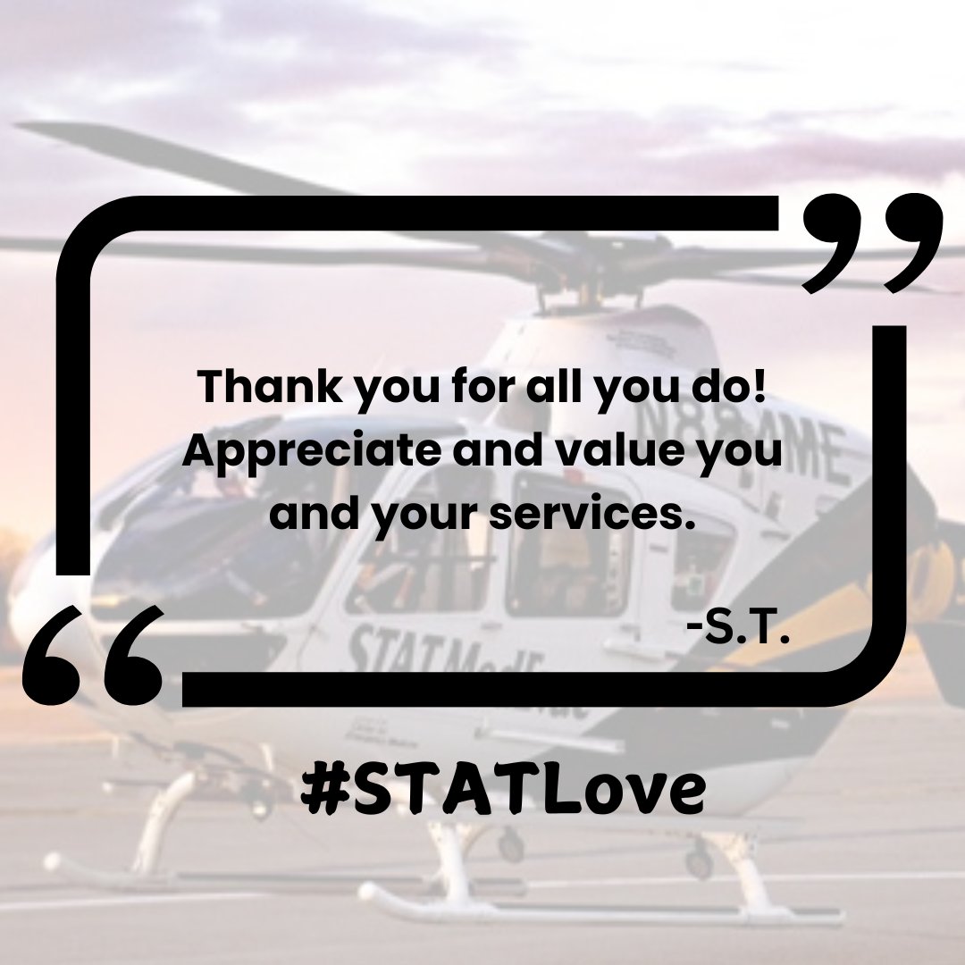 stat_medevac's tweet photo. #STATLove - We always appreciate all of the kind feedback! π https://t.co/wQHS48m4pm