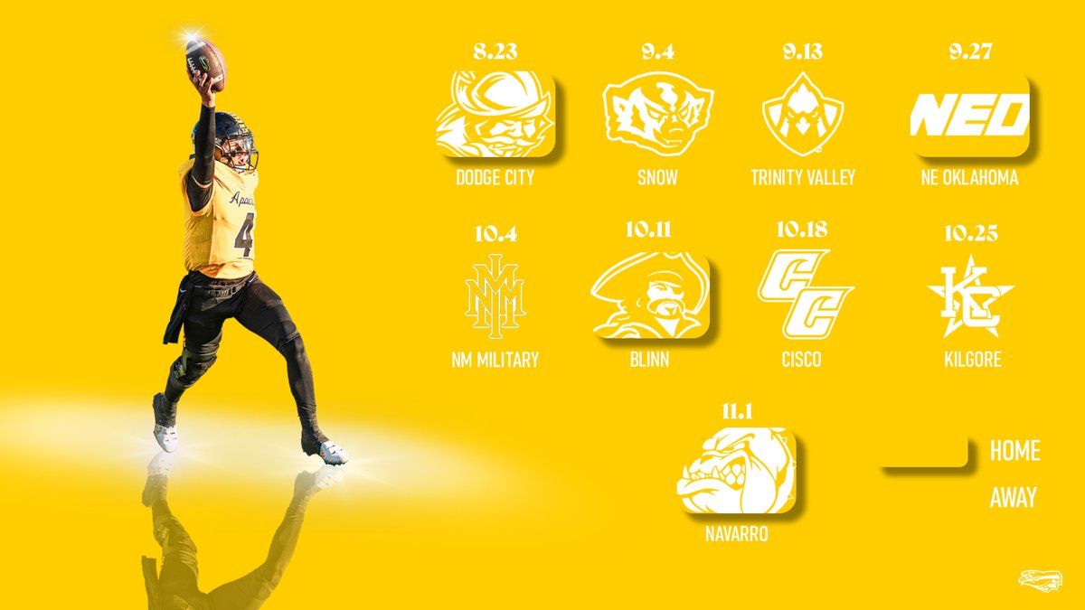 ApacheAthletics's tweet image. Apache Football Releases 2025 Schedule!
📅shorturl.at/vbTc0
#FeathersUp