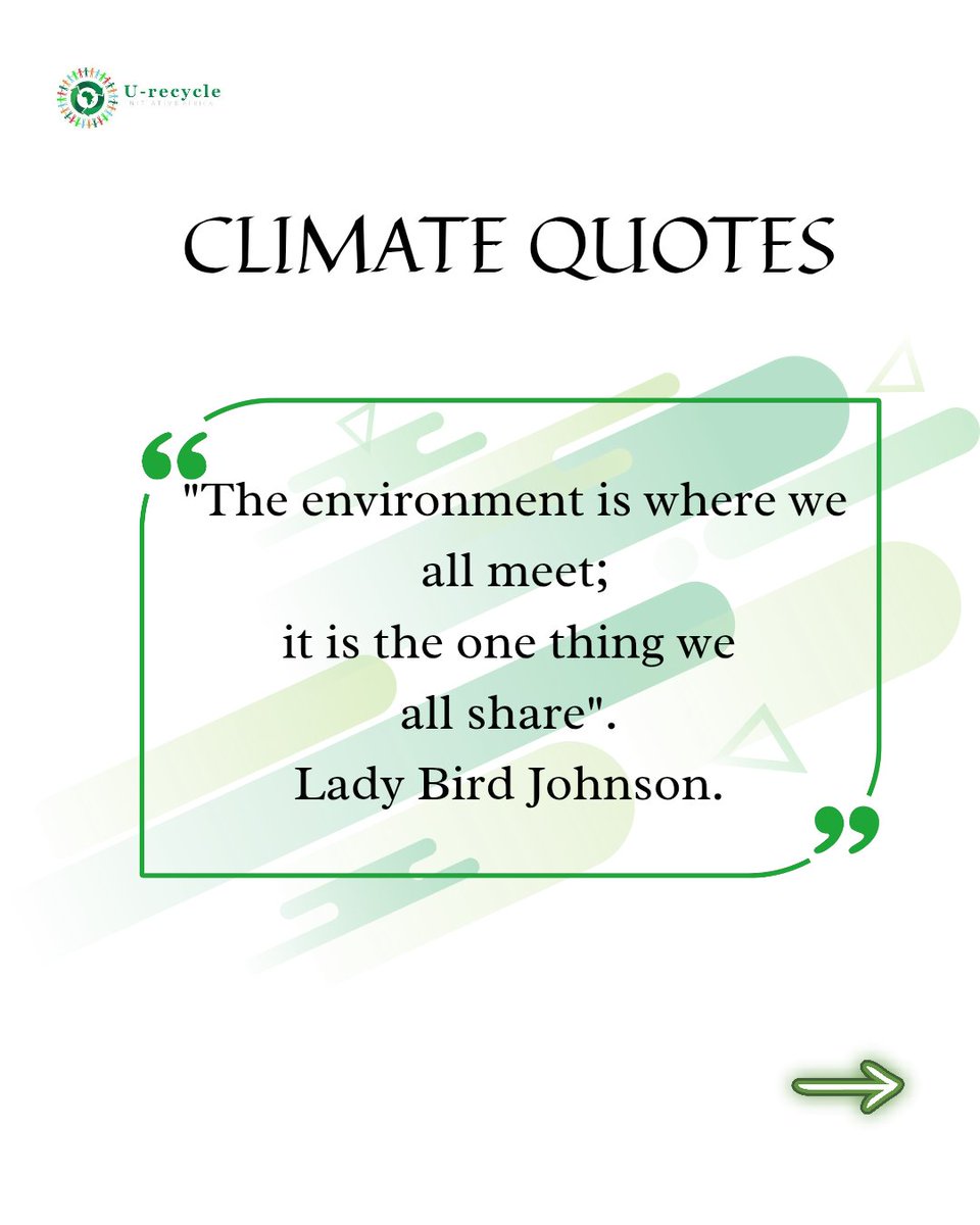 u_recycle's tweet photo. A clean Africa begins with a conscious African.
But consciousness alone isn’t enough,we must act.

From the truth that “when the last tree dies, the last man dies,” to the reminder that the environment is where we all meet, it’s clear the environment is our shared responsibility. https://t.co/6WX1cHyIKQ