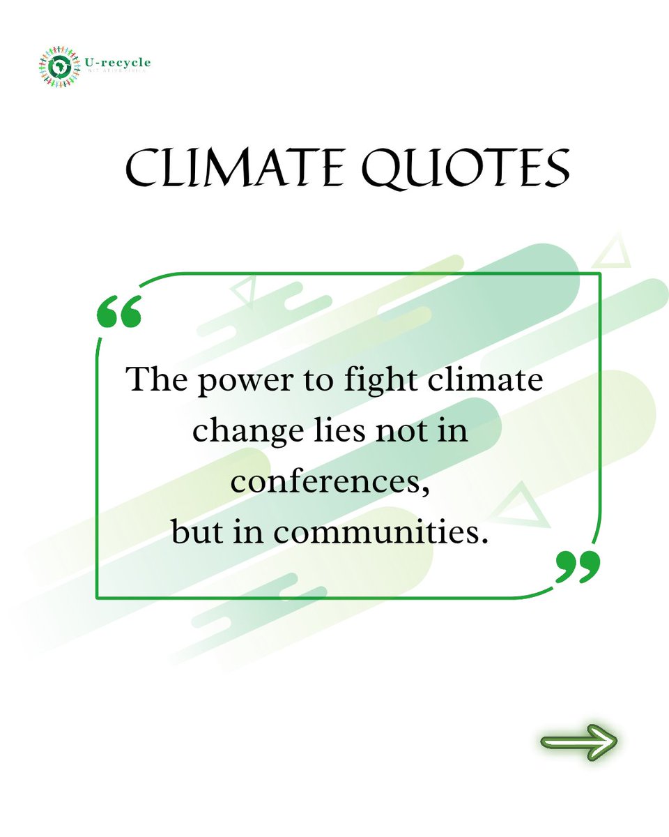 u_recycle's tweet photo. A clean Africa begins with a conscious African.
But consciousness alone isn’t enough,we must act.

From the truth that “when the last tree dies, the last man dies,” to the reminder that the environment is where we all meet, it’s clear the environment is our shared responsibility. https://t.co/6WX1cHyIKQ
