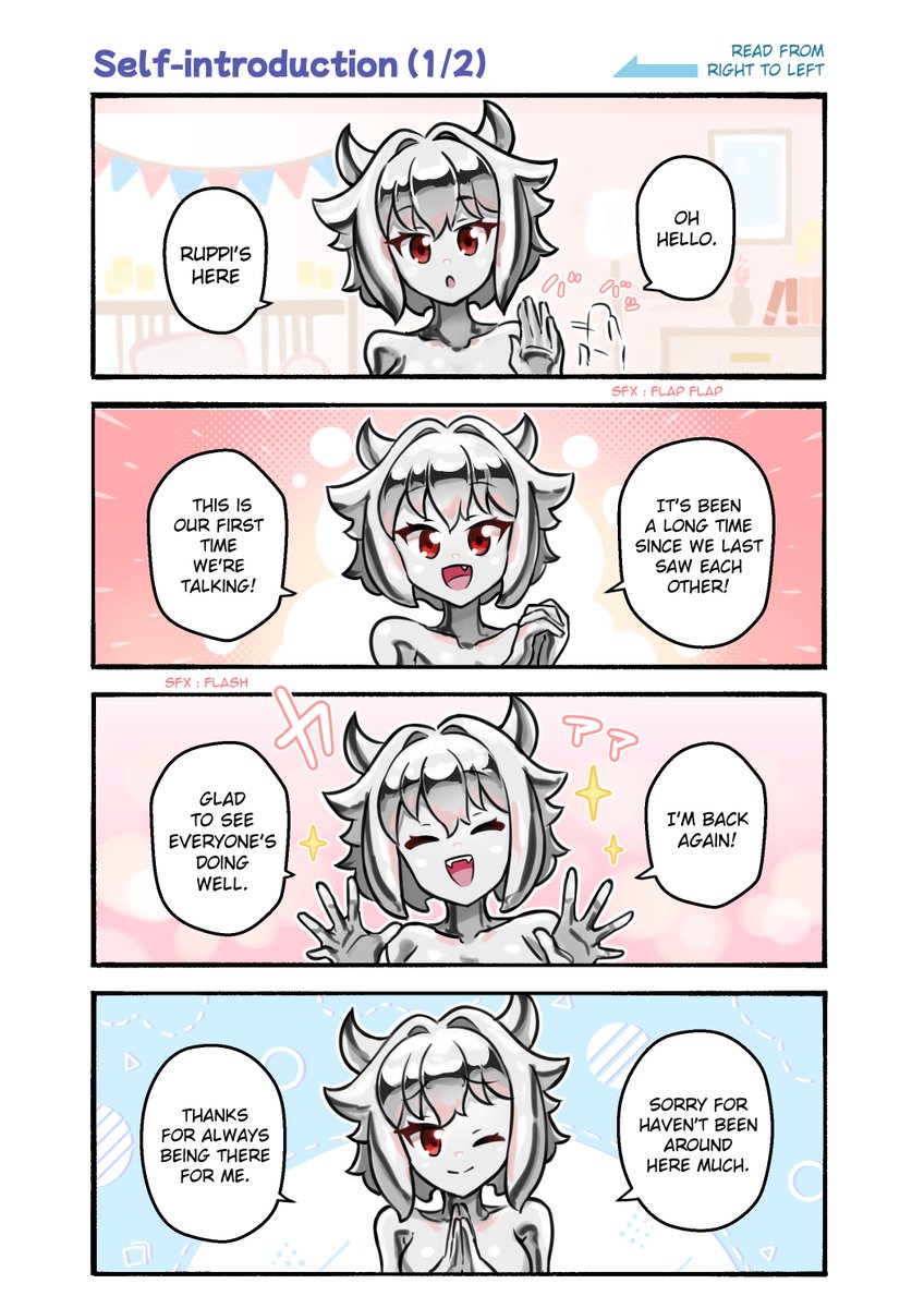 Nikune875's tweet image. 4koma! (4panel-manga) ✨
EN/JP available 1/2
I'm not fluent in both English and Japanese. Sorry in advance for grammar error
英語も日本語も流暢ではありませんので、文法の誤りがあればご容赦ください。🙇♂️💦
