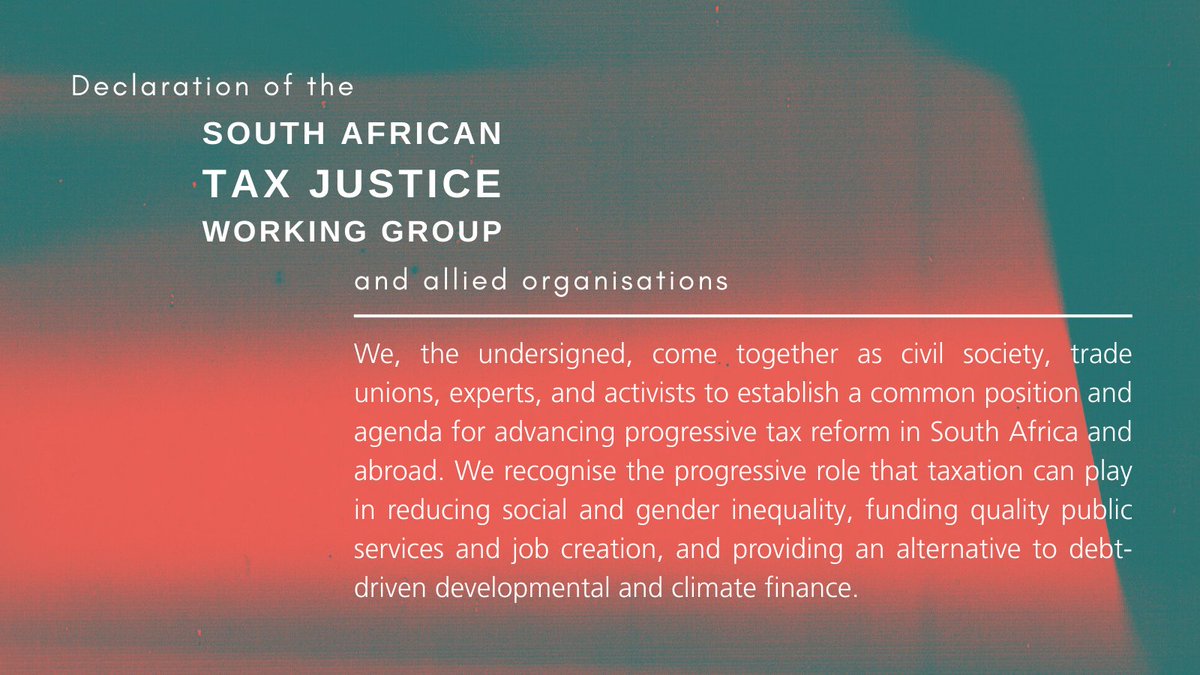 IEJ_SA's tweet image. The declaration of the newly convened South African Tax Justice Working Group, that the IEJ is a member of, has been published! The declaration calls for bold, progressive tax reform to tackle inequality and to fund public services. ow.ly/Y71o50Wp7L2