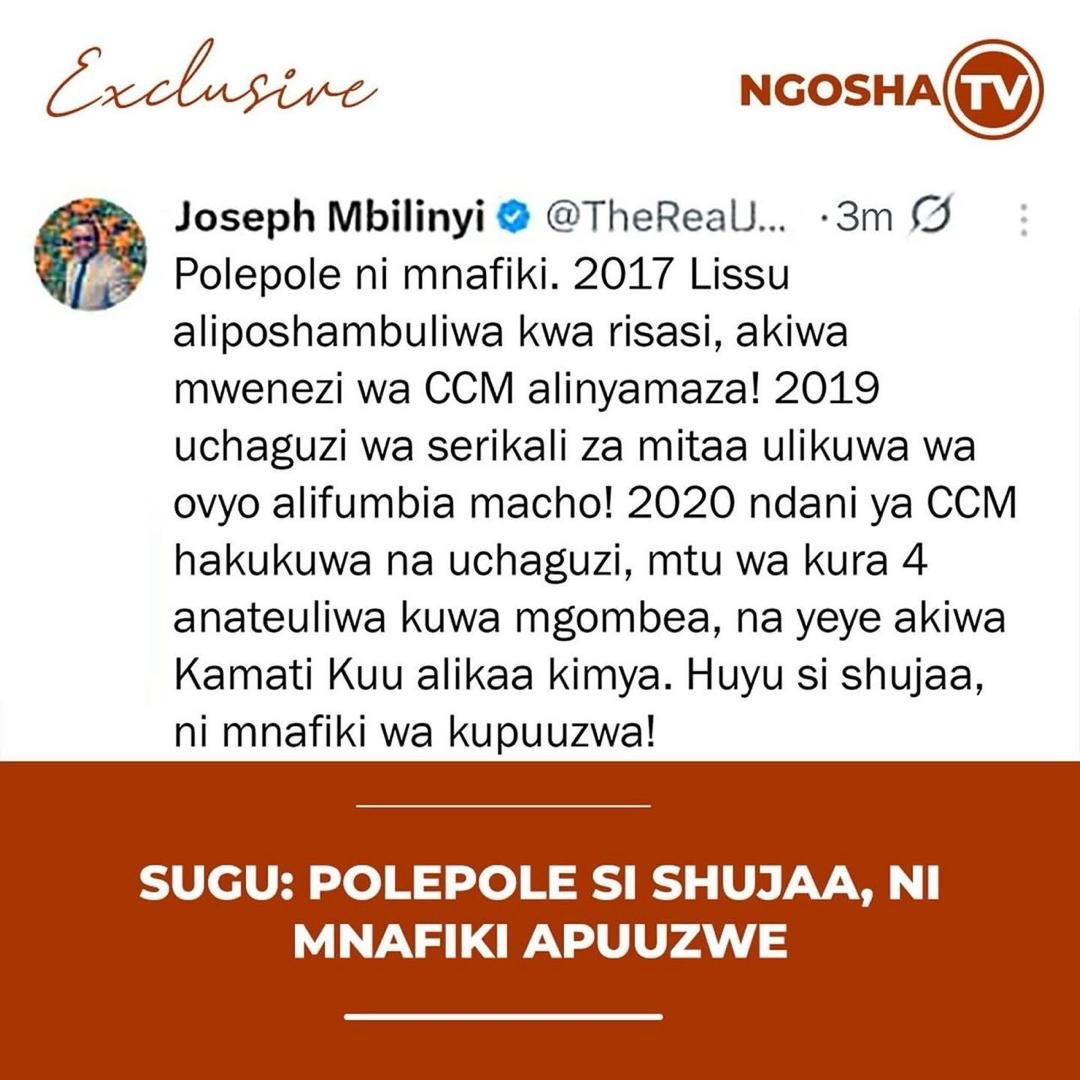 TheRealJongwe's tweet image. Ujumbe huu sio wangu na sikuandika Mimi , hata kama CONTENT yake ina UKWELI…
Lakini nakubaliana na msimamamo wa sasa wa Ndugu Polepole kwani hoja zake zina UKWELI mtupu pia.
NB: Acheni kutumia jina langu kwenye haya makanjanja kila siku, MATAKO YENU!😎
#NoReformsNoElection