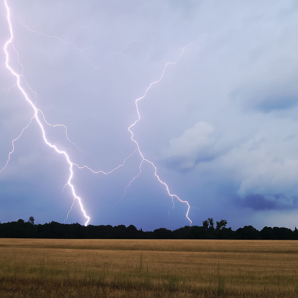 #Lightning twins in Hoyerswerda, #Saxony, #Germany by Stefan Büttner. Taken on July 13, 2025