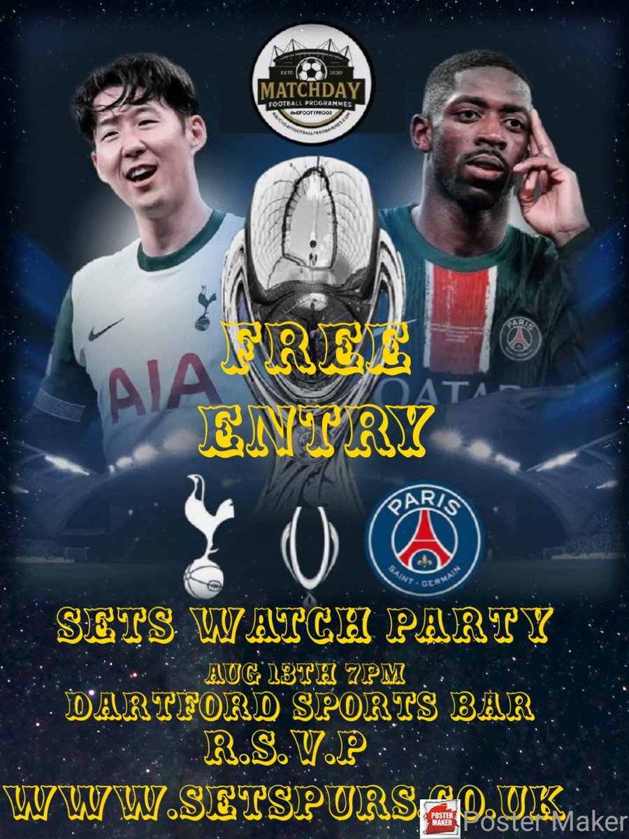 berti1976's tweet image. SUPERCUP WATCH PARTY FREE ENTRY #Dartford #KENT 
RSVP REQUIRED  setspurs.co.uk 
#COYS #THFC #SPURSOSC 
#Supercup #UefaSupercup