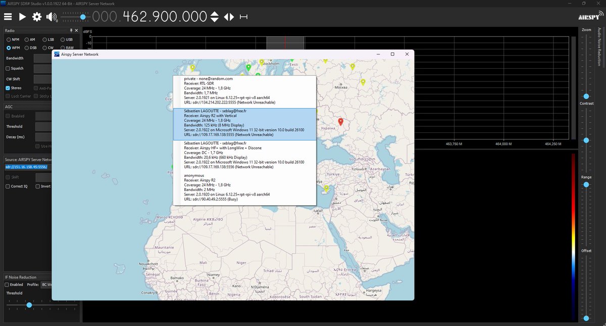 lambdaprog's tweet image. The SDR# SpyServer map now has a selector when unzoomed.
Check the beta: airspy.com/download

#airspy #sdrsharp