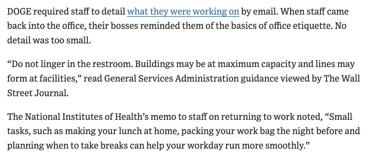lindsayaellis's tweet image. New from me and @KThomasDC: Voluntary departures from the government have thinned the ranks so much that some agencies are saying more cuts aren’t necessary after all.
Partly to blame: voluntary attrition following new scrutiny of government work.
wsj.com/politics/polic…