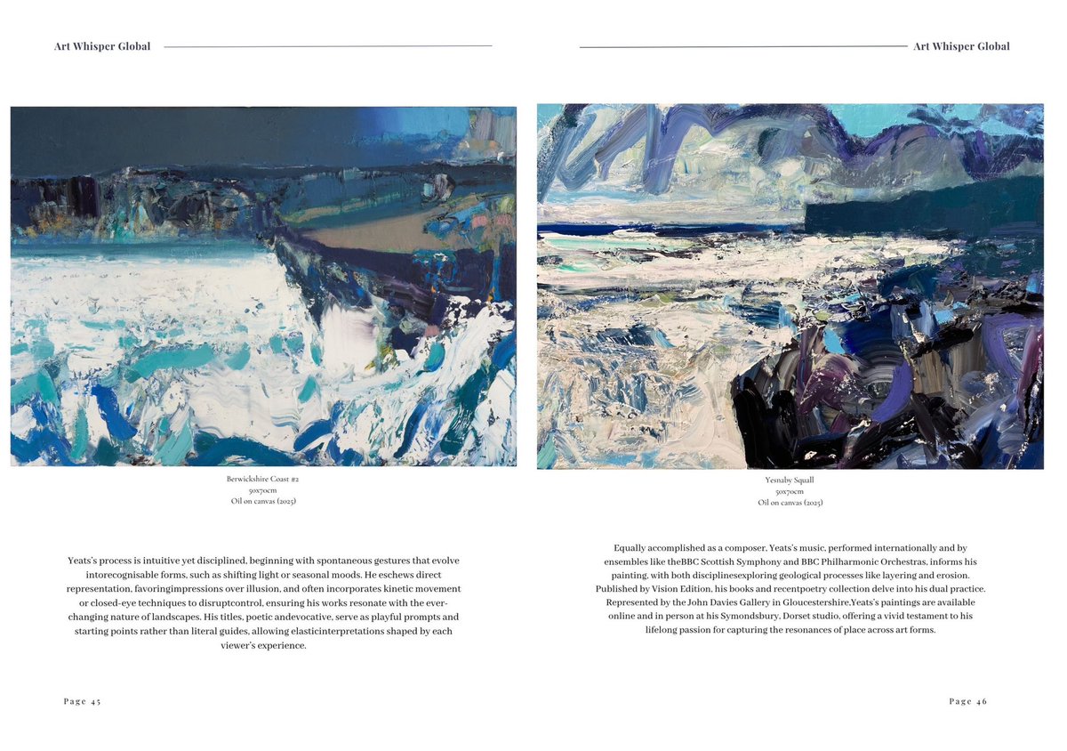 marcyeats's tweet image. Great article about my work, including seascapes, in Art Whisper Global magazine available here: shorturl.at/81lFM
