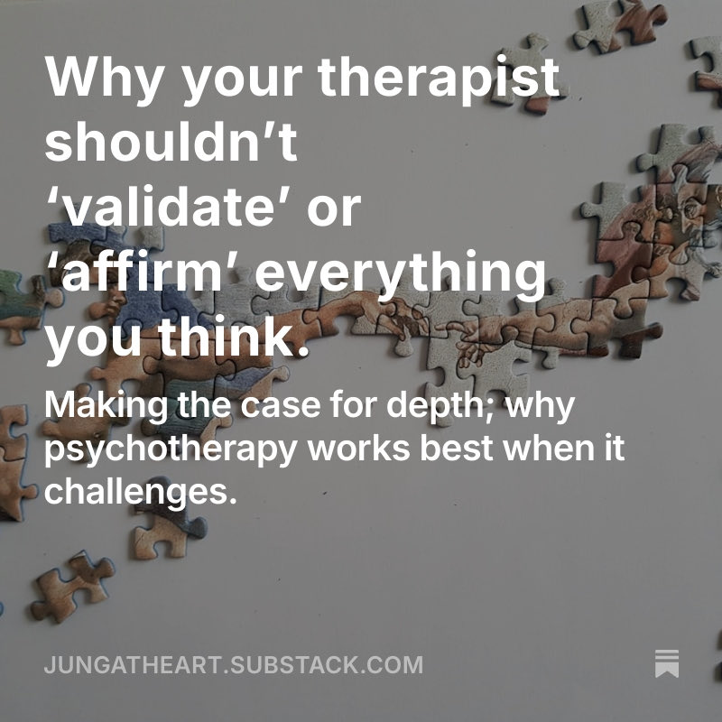 In our rush to make mental health services more accessible and immediate, we risk losing something essential; the recognition that some forms of human suffering require more than quick fixes or surface-level interventions. My latest article 👇🏼

jungatheart.substack.com/p/why-your-the…