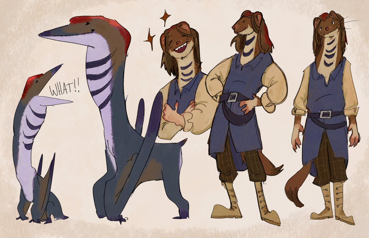 hhhhunty's tweet image. Stoat mink navigator with azhdarchid devil fruit for funsies