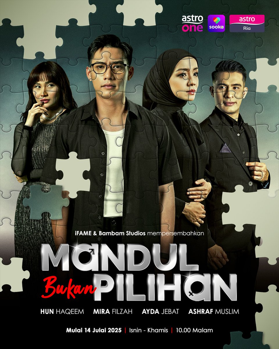 Drama Mandul Bukan Pilihan
📌Mulai 14 Julai 2025
🗓Isnin - Khamis > 10 malam > Astro Ria
🎞️ Strim di Astro GO, sooka
📽️[Pelakon] Hun Haqeem, Mira Filzah, Ayda Jebat, Ashraf Muslim

myinfotaip.com/2025/07/mandul…

#MandulBukanPilihan