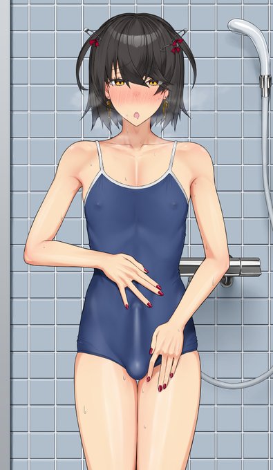 プールのシャワー室に連れ込まれて期待しちゃう、
ま○ろちゃん 