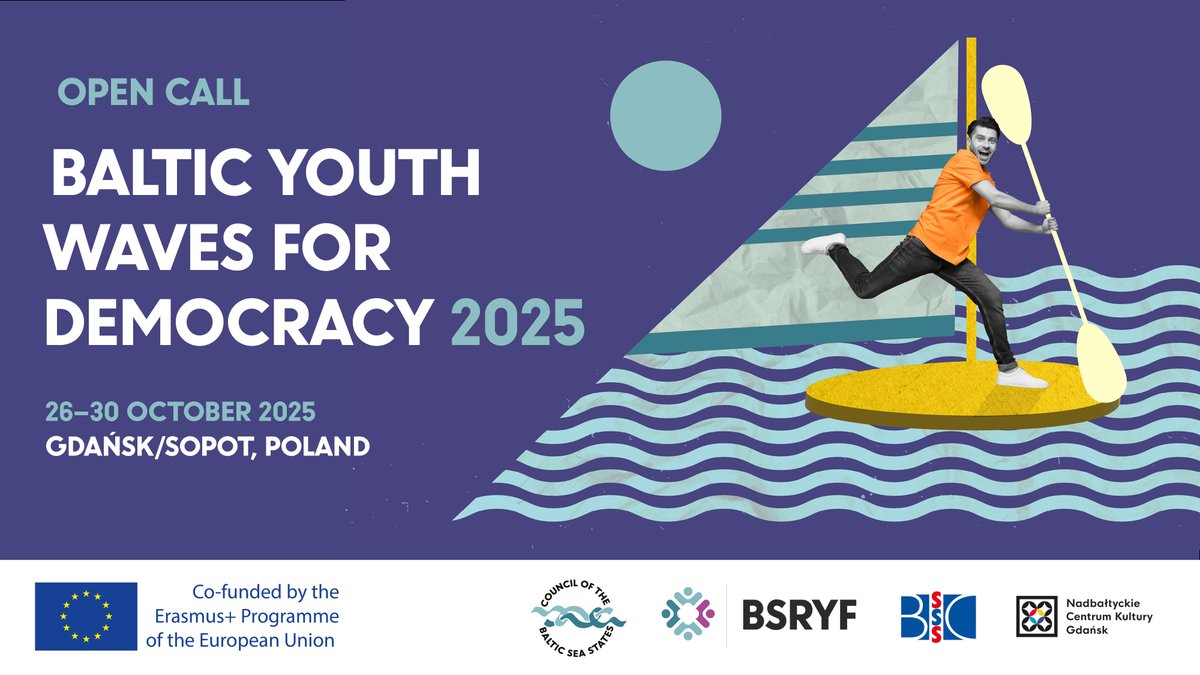 CBSSsecretariat's tweet image. 📣 Open Call for the Baltic Youth Waves for Democracy 2025! 🌊
Are you a young change maker from the #BalticSeaRegion ready to shape the future of democracy, security, and cooperation in the digital age?
Join Baltic Youth Waves for Democracy 2025 — a regional youth initiative…