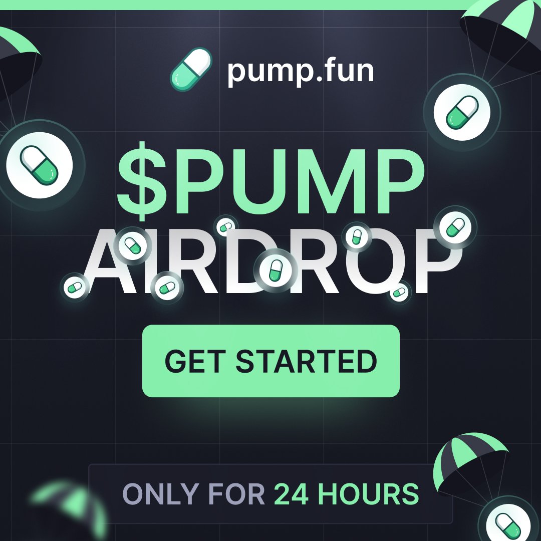 🟢 The $Pump Airdrop Has Launched
Early participants can register to claim a portion of 10M tokens.

✅ Register: portal-pump.fun
📖 Visit our website for full details.

#PumpFun