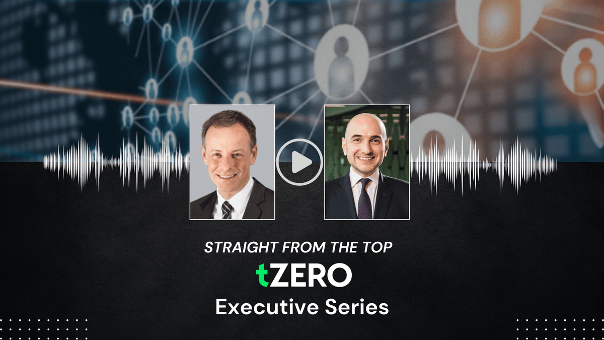 tZERO's tweet image. Missed last week’s "Straight from the Top: tZERO Executive Series" update? Catch the latest insights from CEO David Goone and EVP & Chief Legal Officer
@Alan_Konevsky as they break down key developments across our platform. Watch the full video here tzero.com/videos/straigh…