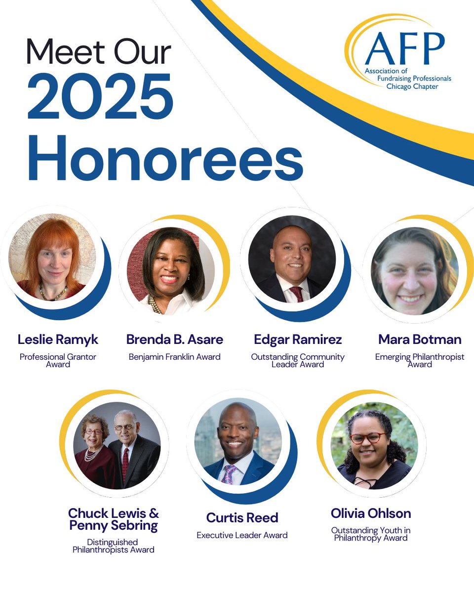 afpchicago's tweet image. 🎉 Meet the honorees of the 49th Annual Philanthropy Awards — a truly inspiring group who embody the spirit of giving in Chicago!

💫 Read more: loom.ly/hJO0l_c
📅 Save the Date: Nov 5, 2025

#AFPCChicago #PhilanthropyAwards #SpiritOfGiving #ChicagoEvents