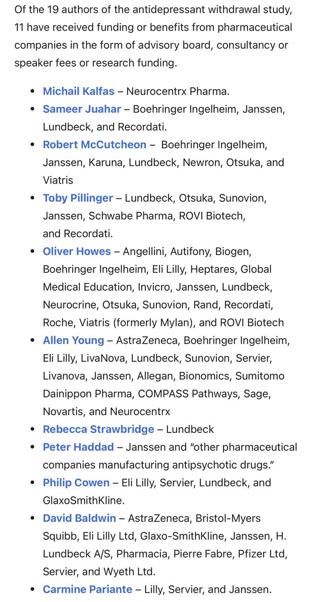 _prescribedharm's tweet image. The same people who recently concluded antidepressant withdrawal is 'downplayed' made millions from bigpharma while the people harmed by SSRIs lost everything.
#prescribedharm