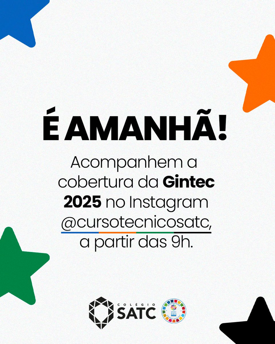 SATCeducacao's tweet photo. Caso alguém tenha esquecido...

A Gintec 2025 acontece amanhã! https://t.co/rxfimjpNNC