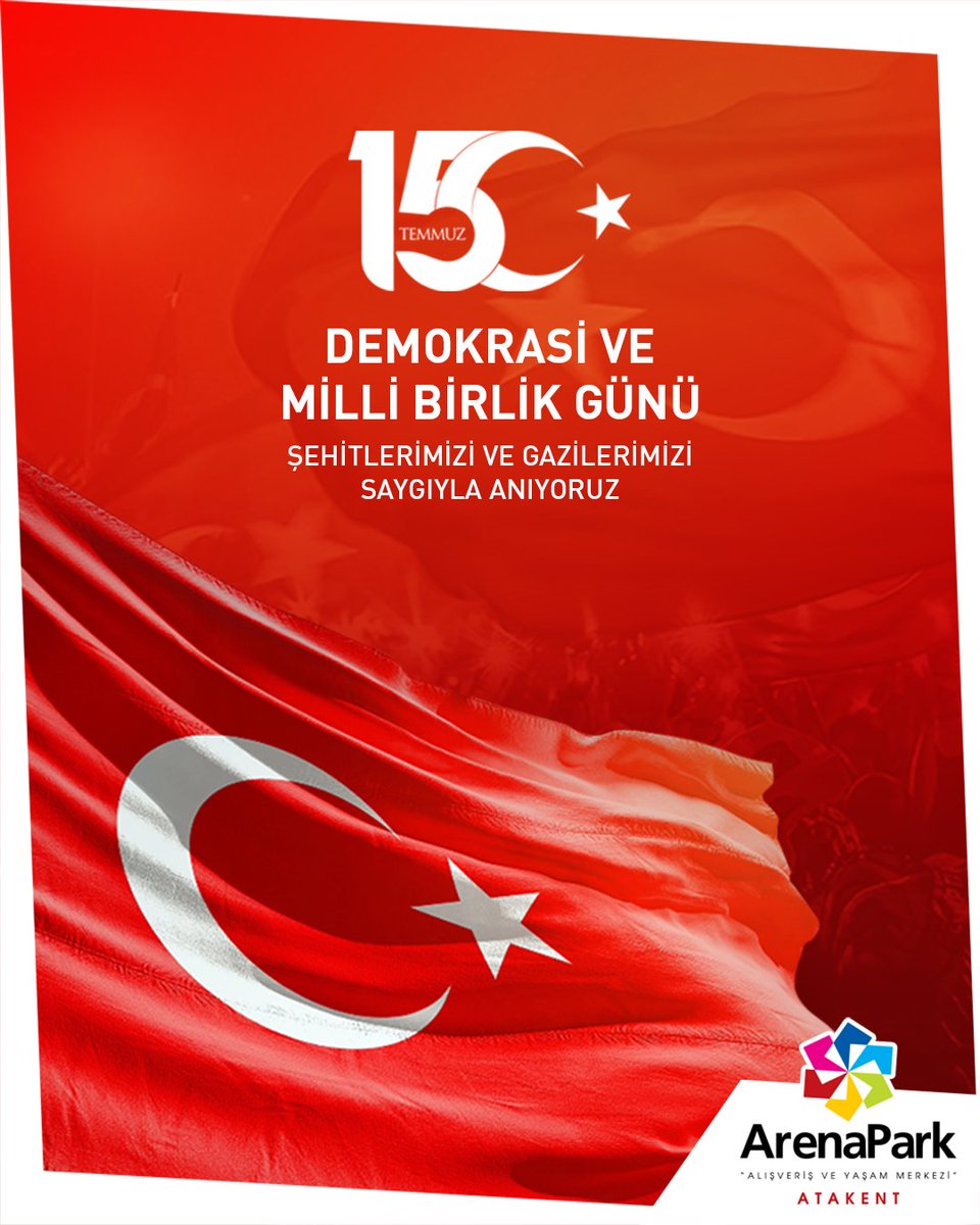 15 Temmuz şehitlerimizi ve gazilerimizi saygıyla anıyoruz. #ArenaPark #ArenaParkAVM #15Temmuz #15TemmuzDemokrasiveMilliBirlikGünü