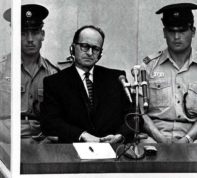Deenlifter's tweet photo. In Nazi-occupied Germany, the most feared killer wasn't Adolf Hitler.

It was a desk-bound architect of genocide. He promised Jews safe passage.

Then lured, drugged, and murdered 6 million in camps.

This is the story of Adolf Eichmann- the man who engineered the Holocaust: https://t.co/bvANan8p0P