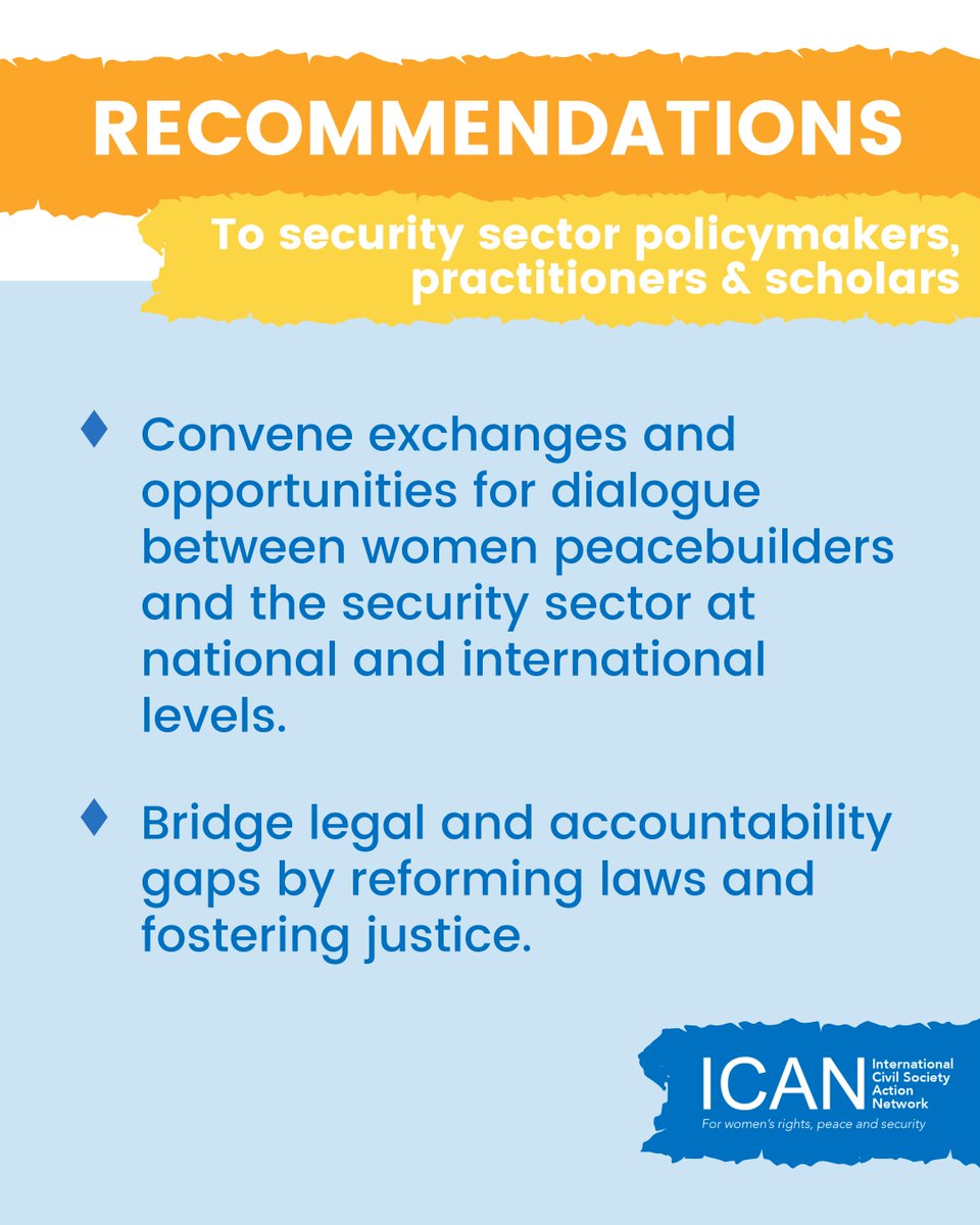 🛡️Security isn’t just about weapons &amp; borders—it’s about people, trust &amp; justice.

In #TheOddCoupleReport, ICAN shares key recommendations for how the security sector can partner with women #peacebuilders to build real, sustainable security.

📥 Read more: icanpeacework.org/2025/05/the-od…