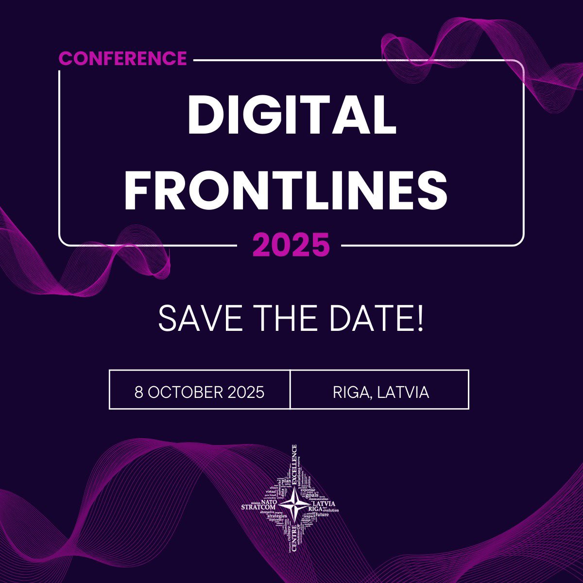 STRATCOMCOE (@stratcomcoe) on Twitter photo 📢 SAVE THE DATE: Digital Frontlines 2025
🗓 8 Oct 2025 | 📍 Riga, Latvia
This year's agenda:
🧠 AI & human judgment
📱 Future of social media
🎮 Gaming space vulnerabilities
🕵️♂️ Closed info environments & more
📝 Registration opens soon, stay tuned! 📢 SAVE THE DATE: Digital Frontlines 2025
🗓 8 Oct 2025 | 📍 Riga, Latvia
This year's agenda:
🧠 AI & human judgment
📱 Future of social media
🎮 Gaming space vulnerabilities
🕵️♂️ Closed info environments & more
📝 Registration opens soon, stay tuned!