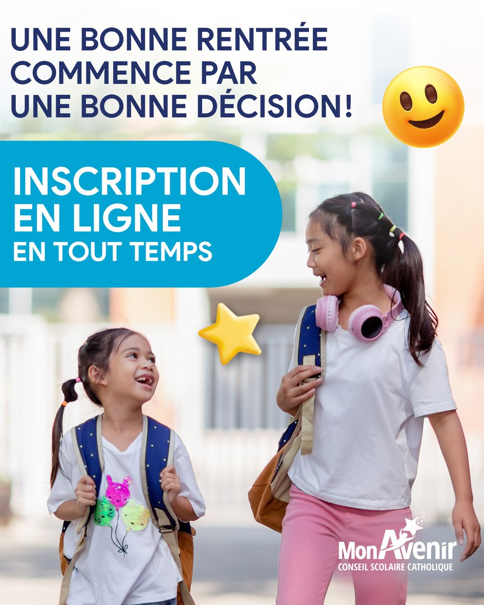 Profitez de l’été sachant que votre enfant est inscrit dans une école bienveillante du @CscMonAvenir! 
Nos écoles, fermées pour l’été, accueillent les inscriptions en ligne tout au long du congé. cscmonavenir.ca