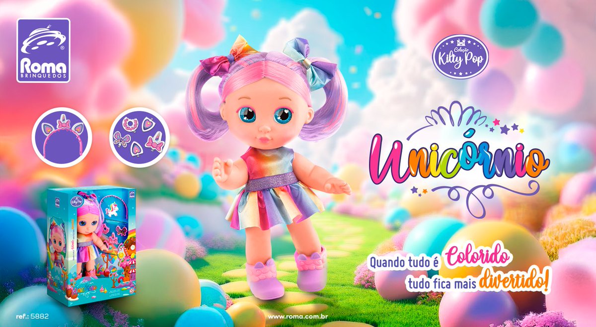 romabrinquedos's tweet image. Com seu estilo mágico e colorido 💫💗 a Kilty Pop -  Unicórnio encanta qualquer um! ✨🦄 Vem com uma tiara e presilhinhas para deixar a boneca ainda mais linda! 😍🌈💜🩵💛🩷

Colecione todas! 💖

#Romabrinquedos #KiktyPopUnicórnio  #MundoEncantado #Imaginarbrincar