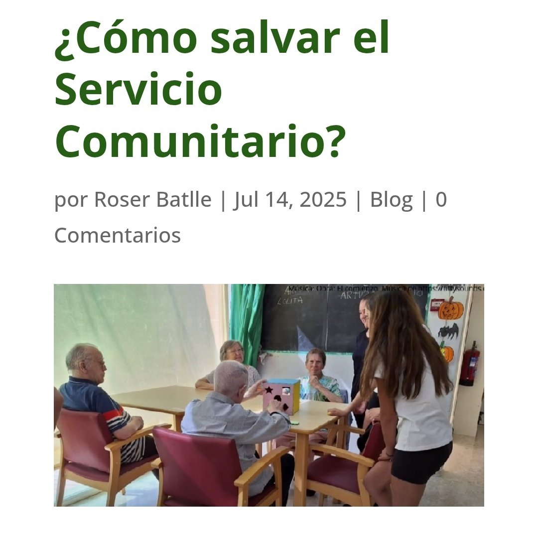 REDAPS (@redaps1) on Twitter photo "Servicio Comunitario (o el aprendizaje-servicio) obligatorio es una estrategia delicada que requiere mucha previsión y puede tener consecuencias indeseables no tomarla" Roser Batlle #ApS #aprendizajeservicio
roserbatlle.net/2025/07/14/com… "Servicio Comunitario (o el aprendizaje-servicio) obligatorio es una estrategia delicada que requiere mucha previsión y puede tener consecuencias indeseables no tomarla" Roser Batlle #ApS #aprendizajeservicio
roserbatlle.net/2025/07/14/com…