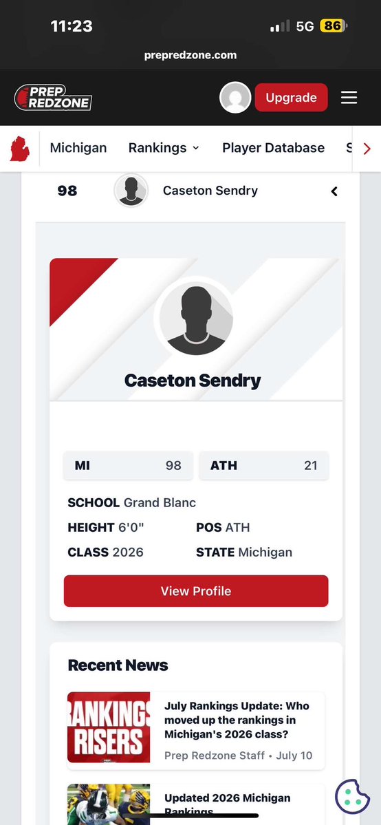 Blessed to be ranked as the 21st best ATHLETE in the state of Michigan!!!