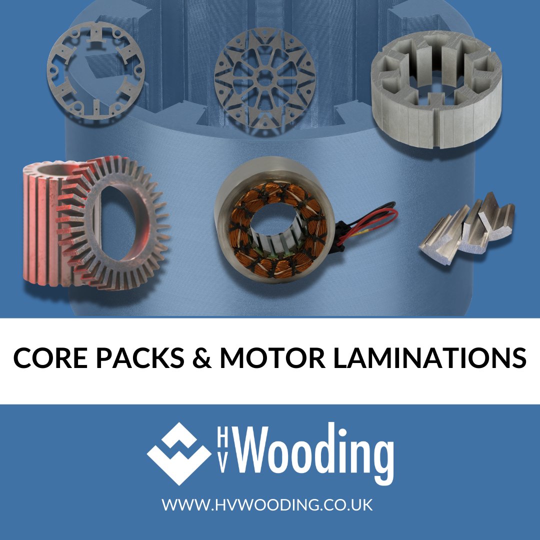 H V Wooding specialises in electrical steel laminations and core packs for electric motors and generators. We produce high-precision lamination stacks for applications like electric vehicle drivetrains, renewable energy generators, and cutting-edge scientific projects. #corepacks