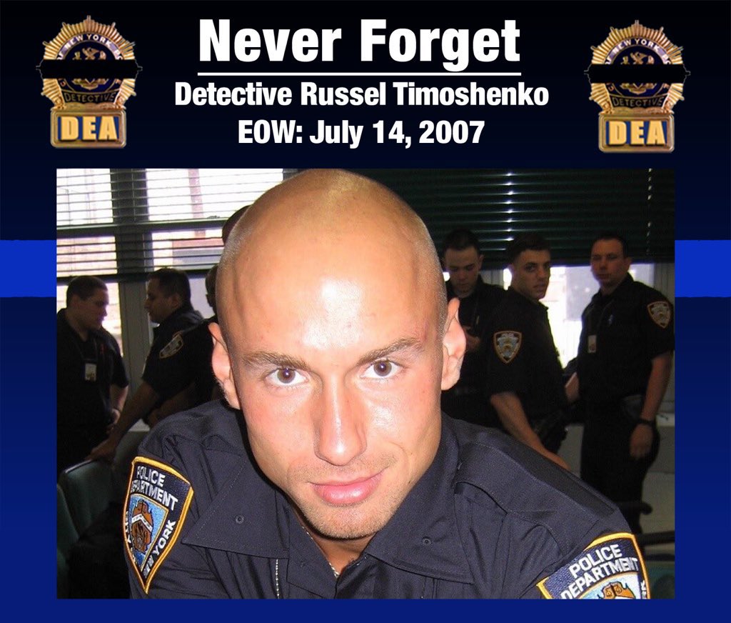 Today, we honor Detective Russel Timoshenko — a young man who sacrificed his life in the line of duty 18 years ago as he protected New Yorkers. The heartless killer thought nothing of shooting our hero, but together we carry on Russel’s legacy. The DEA will #NeverForget.