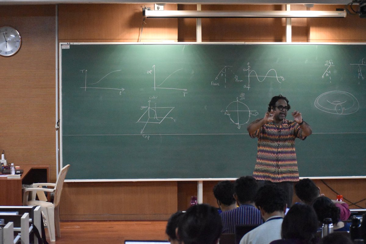 camp_course's tweet image. Thanking Prof. Collins Assisi for a brilliant session at CAMP 2025 where he introduced nonlinear dynamical systems and unpacked neuronal excitability and network properties, all with a spark of humour that kept both neurons and laughs firing!