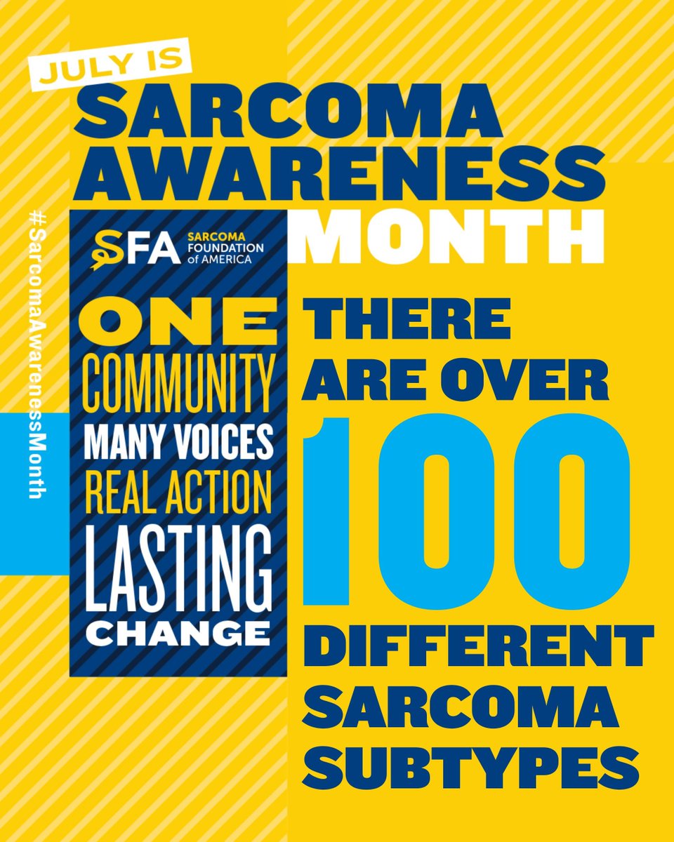 CureSarcoma's tweet image. Raising awareness starts with facts. We've created a series of shareable #sarcoma facts and stats you can post throughout July. #SarcomaAwarenessMonth #CureSarcoma Download here: buff.ly/Lyp4hTL #SarcomaAwarenessMonth #CureSarcoma