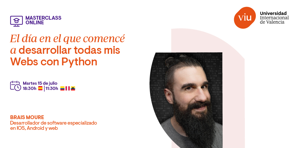 Mañana martes daré una taller online sobre desarrollo web con Python.

Apúntate gratis:
universidadviu.com/co/actualidad/…
