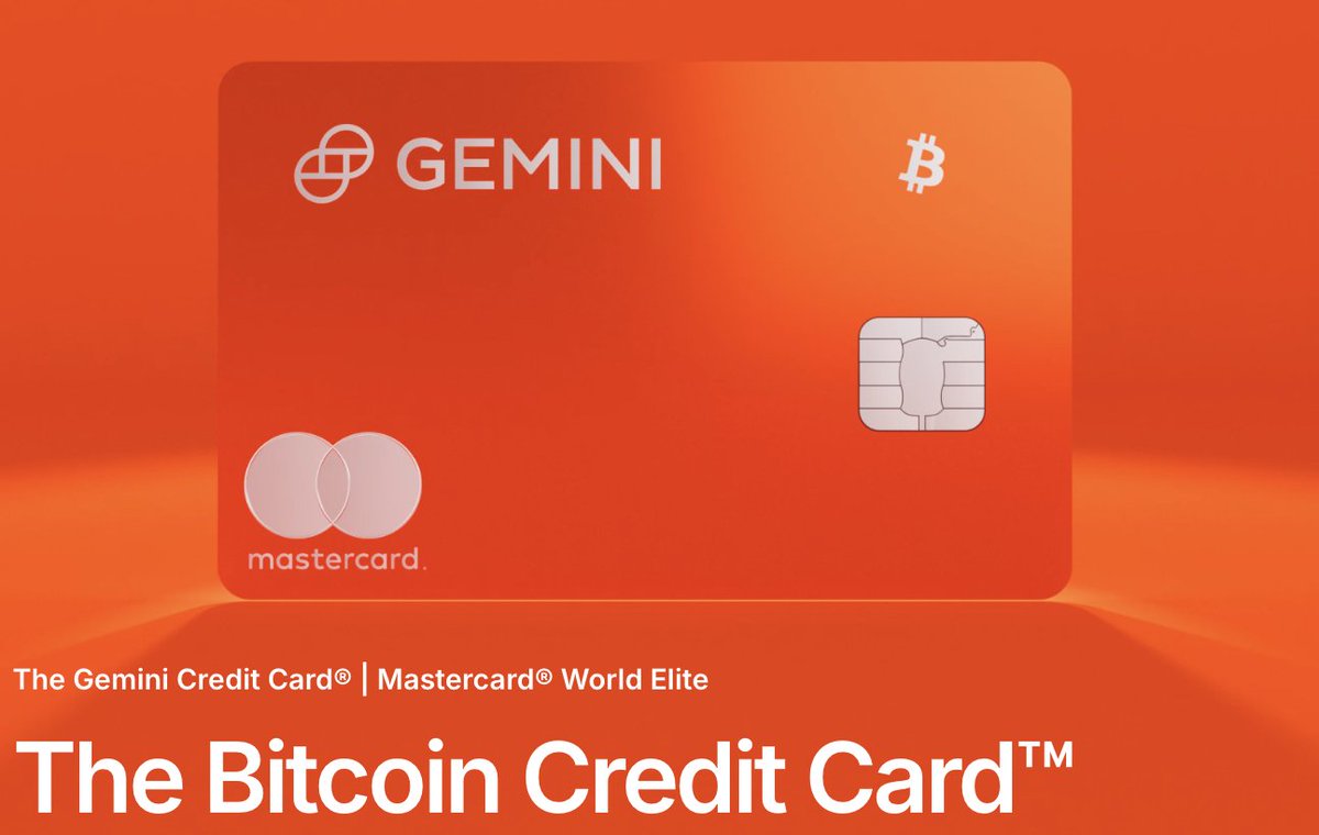 tyler's tweet image. As bitcoin crosses a new all-time high, make sure to check out the @Gemini Bitcoin Credit Card 💳🟠 if you don't already have it. Instead of cash back or airline miles, you can earn bitcoin back every time you swipe. Invest when you spend. Don't miss out on stacking sats!