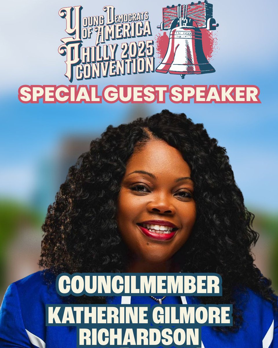 Young Democrats of America (@youngdems) on Twitter photo YDA is excited to welcome our special guest speakers to #YDAPHILLY250:
- Former Congressman <a href="/BetoORourke/">Beto O'Rourke</a>
- AFT Preisdent @Rweingarten
- DNC Vice Chair <a href="/ShastiConrad/">Shasti Conrad</a>
- Philly City Council Majority Leader <a href="/CouncilwomanKGR/">Councilmember Katherine Gilmore Richardson</a> YDA is excited to welcome our special guest speakers to #YDAPHILLY250:
- Former Congressman <a href="/BetoORourke/">Beto O'Rourke</a>
- AFT Preisdent @Rweingarten
- DNC Vice Chair <a href="/ShastiConrad/">Shasti Conrad</a>
- Philly City Council Majority Leader <a href="/CouncilwomanKGR/">Councilmember Katherine Gilmore Richardson</a>