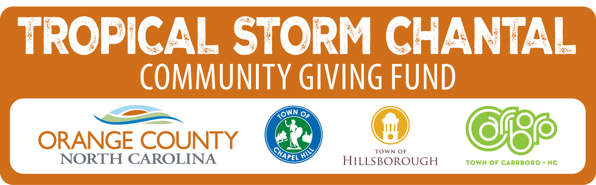 TD Chantal will leave a lasting mark on our community. OWASA's deepest sympathies are with those who lost homes, possessions, businesses, and loved ones.

Orange County has established a Community Giving Fund to support local recovery efforts in the wake of TD Chantal.